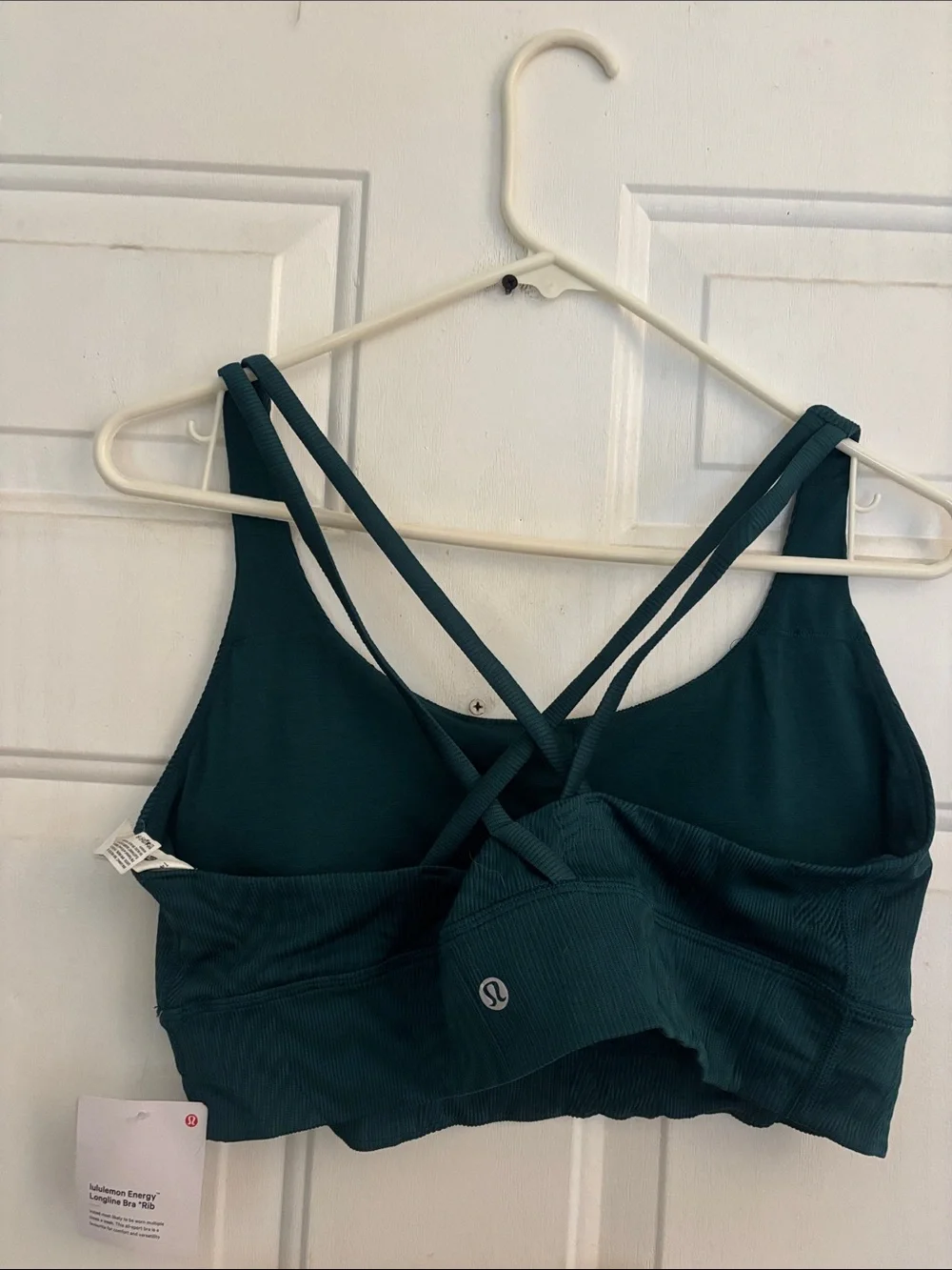 Lululemon Energy Bra Long Line *Ribbed, Storm Teal, Size 14